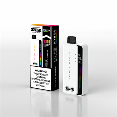 APOC ORBITER 24W Adjustable Power Rechargeable Disposable Vape with Battery/Liquid/Power Display and Dual Mesh
